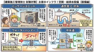 【1級建築施工管理技士】1次検定「空調・給排・消火設備」の頻出キーワード解説＆類似問題対策