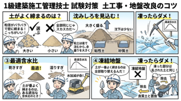 【1級建築施工管理技士】1次検定「土工事」の頻出キーワード解説＆類似問題対策